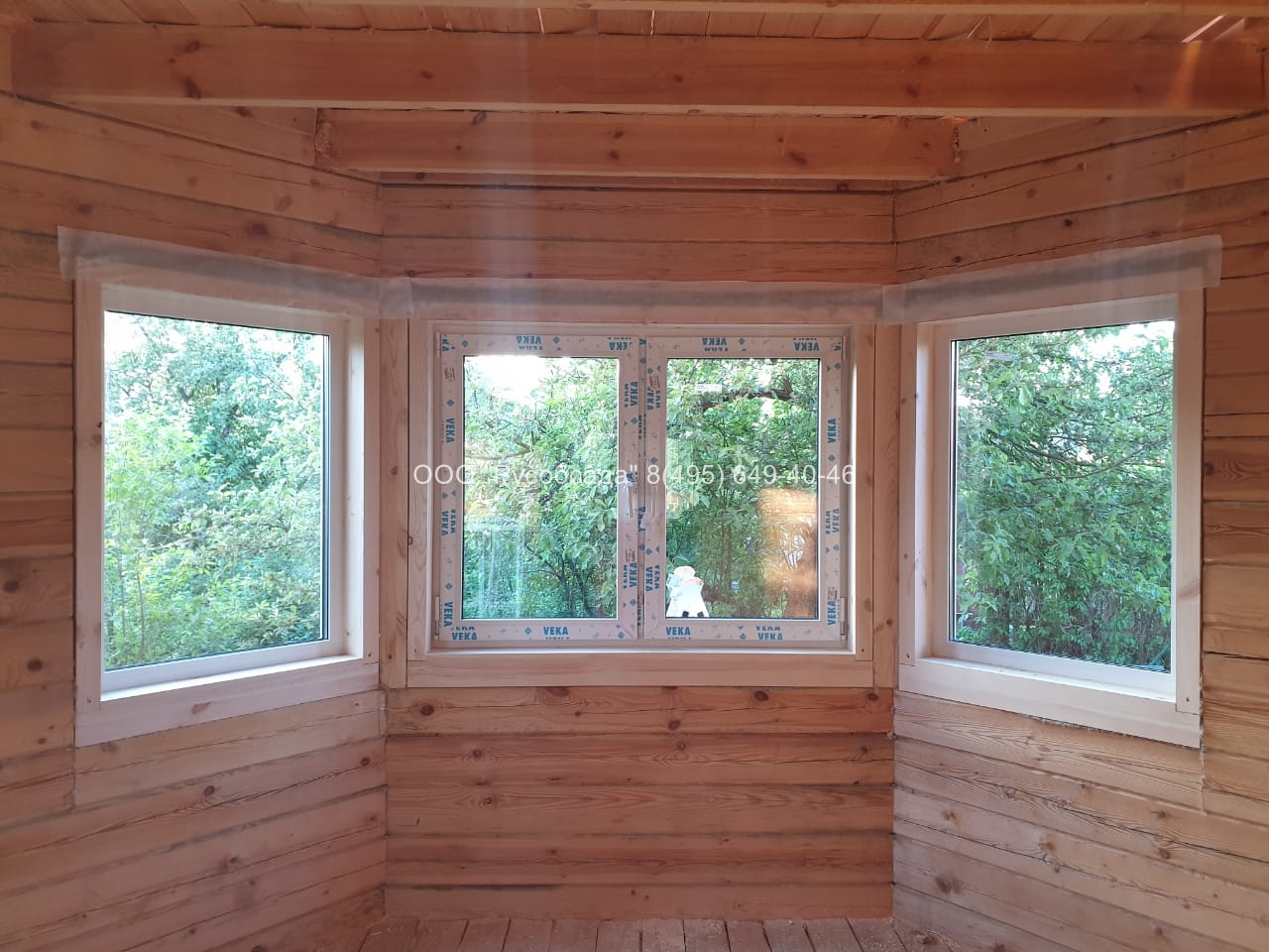 Обсада и окна в деревянный дом